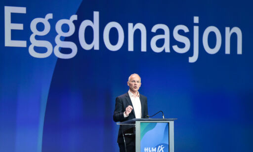 Gardermoen 20180407.
Kunnskaps- og integreringsminister Jan Tore Sanner fra Høyre innleder til storresolusjon om bioteknologi under Høyres landsmøte på Gardermoen fredag. Eggdonasjon.
Foto: Lise Åserud / NTB scanpix