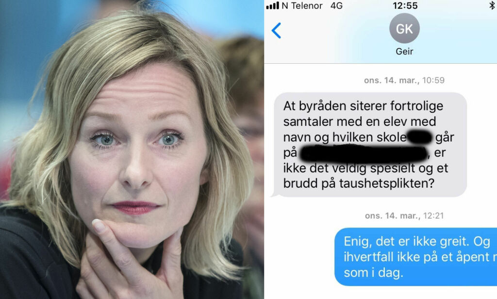SMS-utveksling viser sjokkerte politikere da Thorkildsen skal ha utlevert sensitive personopplysninger om elev i et åpent møte