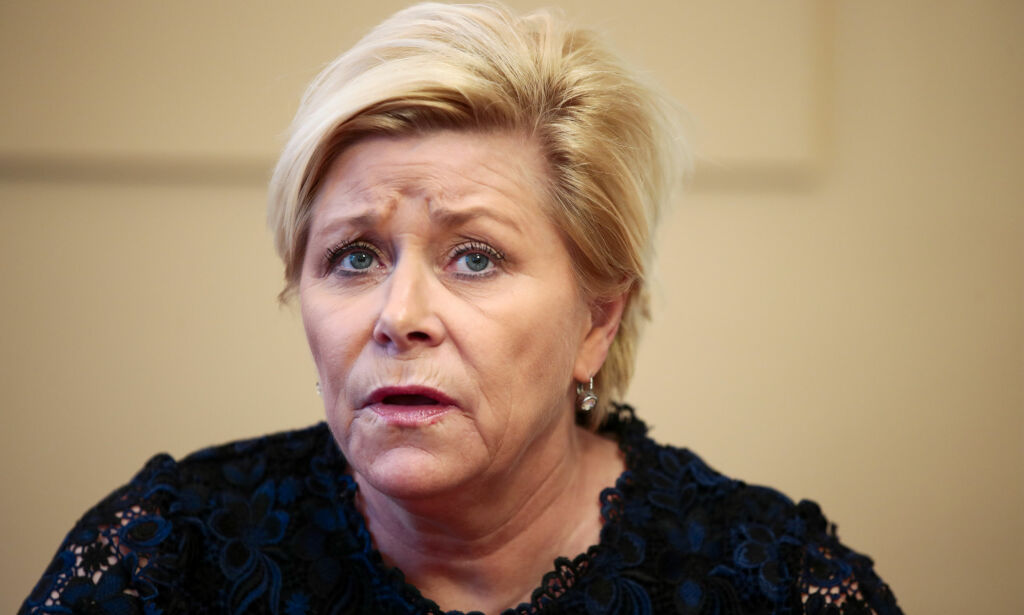 Siv Jensen er krystallklar: – Uaktuelt å øke skatte- og avgiftsnivået