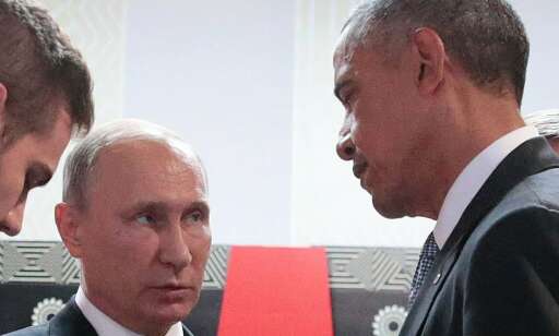 Kort møte mellom Putin og Obama